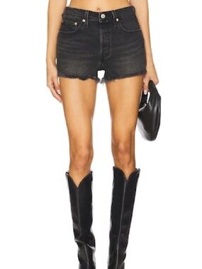Levi's 501 Original RibcageWomen's Black Denim Shorts With Button Fly Size 30
